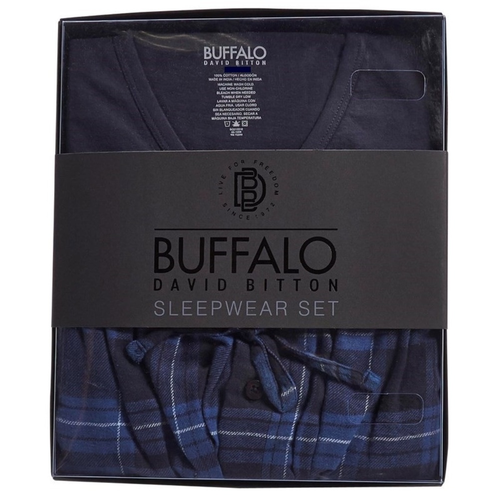 Buffalo David Bitton Men's Pajama Set Small or Medium Navy New w Box MSRP$46